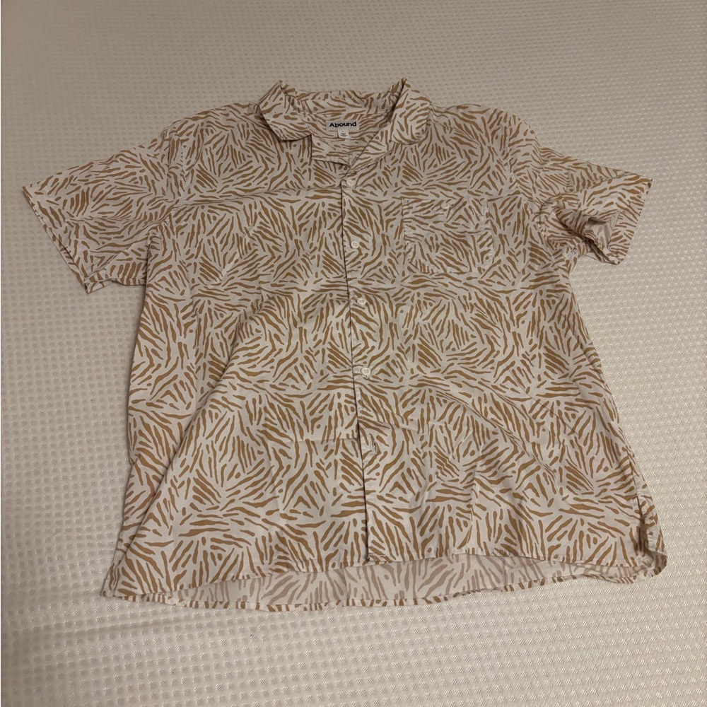 Abound Brown Casual Button Down Shirt L